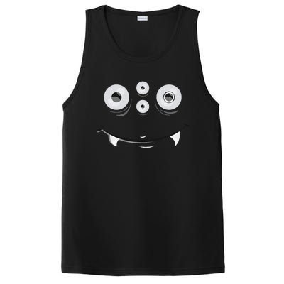 Cute And Spooky Halloween Monster Face Wth Orange PosiCharge Competitor Tank