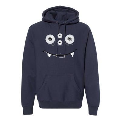 Cute And Spooky Halloween Monster Face Wth Orange Premium Hoodie