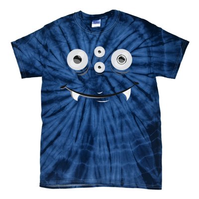 Cute And Spooky Halloween Monster Face Wth Orange Tie-Dye T-Shirt