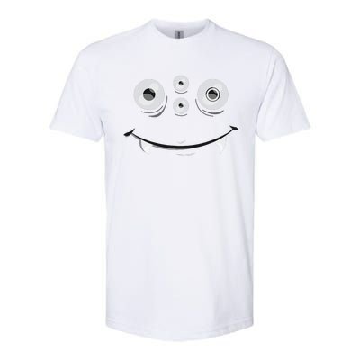 Cute And Spooky Halloween Monster Face Wth Orange Softstyle CVC T-Shirt