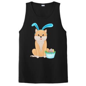 Cute Anime Shiba Inu With Bunny Ears And Easter Egg Basket PosiCharge Competitor Tank