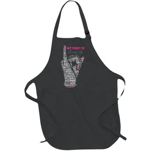 Cool AKA Sorority My Pinky Is Always Up Word Art Full-Length Apron With Pockets