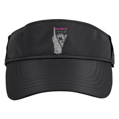 Cool AKA Sorority My Pinky Is Always Up Word Art Adult Drive Performance Visor