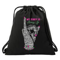 Cool AKA Sorority My Pinky Is Always Up Word Art Drawstring Bag
