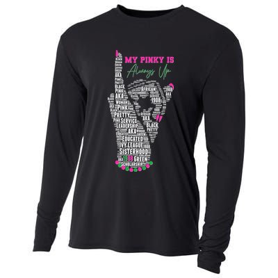 Cool AKA Sorority My Pinky Is Always Up Word Art Cooling Performance Long Sleeve Crew
