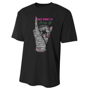 Cool AKA Sorority My Pinky Is Always Up Word Art Performance Sprint T-Shirt