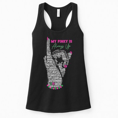 Cool AKA Sorority My Pinky Is Always Up Word Art Womens Tank Top