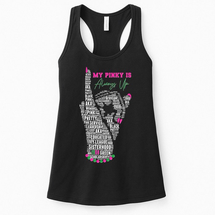 Cool AKA Sorority My Pinky Is Always Up Word Art Womens Tank Top