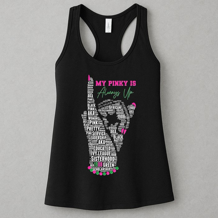 Cool AKA Sorority My Pinky Is Always Up Word Art Womens Tank Top