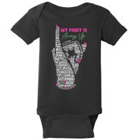 Cool AKA Sorority My Pinky Is Always Up Word Art Baby Bodysuit