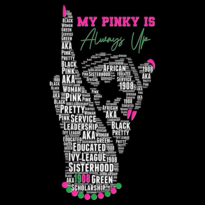 Cool AKA Sorority My Pinky Is Always Up Word Art Baby Bodysuit