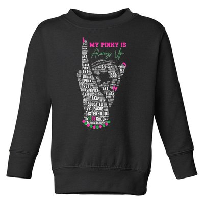 Cool AKA Sorority My Pinky Is Always Up Word Art Toddler Sweatshirt