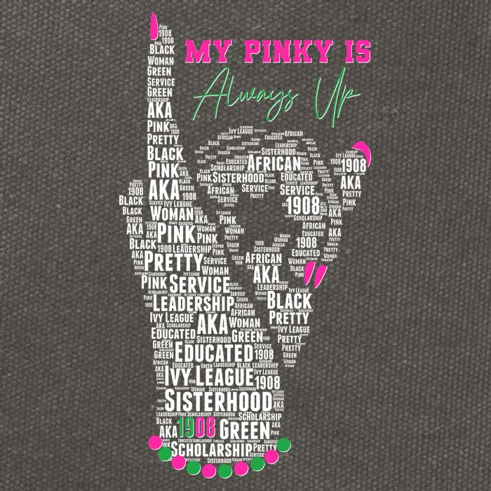 Cool AKA Sorority My Pinky Is Always Up Word Art Cotton Canvas Backpack