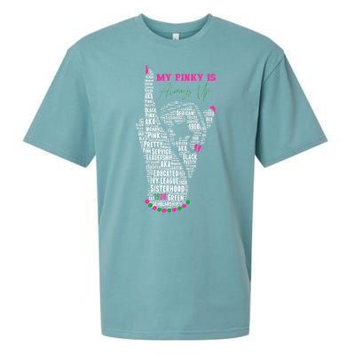 Cool AKA Sorority My Pinky Is Always Up Word Art Sueded Cloud Jersey T-Shirt