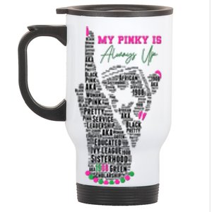 Cool AKA Sorority My Pinky Is Always Up Word Art Stainless Steel Travel Mug