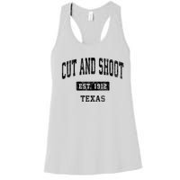 Cut And Shoot Texas Tx Vintage Sports Established Design Women's Racerback Tank