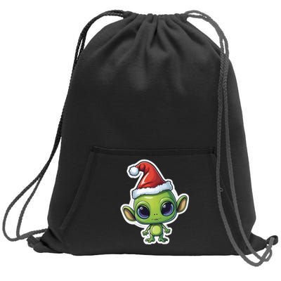 Cute Alien Santa Claus Sweatshirt Cinch Pack Bag