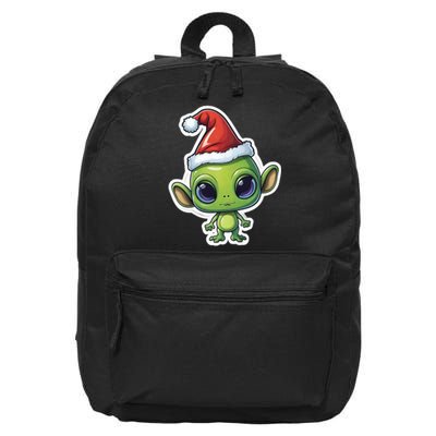 Cute Alien Santa Claus 16 in Basic Backpack