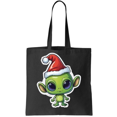 Cute Alien Santa Claus Tote Bag