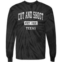 Cut And Shoot Texas Tx Vintage Sports Established Tie-Dye Long Sleeve Shirt