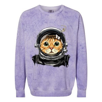 Cat Astronaut Space Exploration Astronomy Lover Colorblast Crewneck Sweatshirt