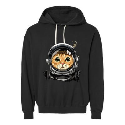 Cat Astronaut Space Exploration Astronomy Lover Garment-Dyed Fleece Hoodie