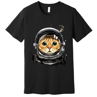 Cat Astronaut Space Exploration Astronomy Lover Premium T-Shirt