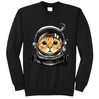 Cat Astronaut Space Exploration Astronomy Lover Tall Sweatshirt