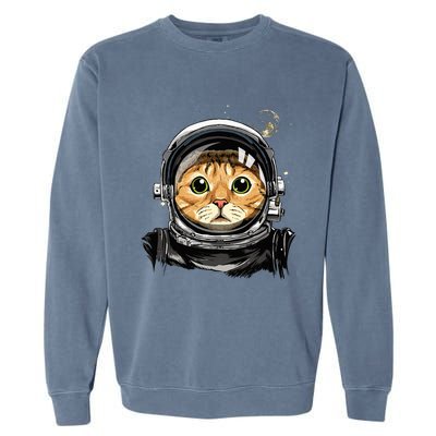 Cat Astronaut Space Exploration Astronomy Lover Garment-Dyed Sweatshirt