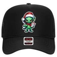 Cute Alien Santa Claus Cat High Crown Mesh Back Trucker Hat