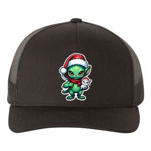 Cute Alien Santa Claus Cat Yupoong Adult 5-Panel Trucker Hat