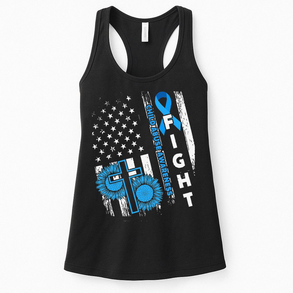 Child Abuse Survivor Child Abuse Prevention Month Rainbow Womens Tank Top