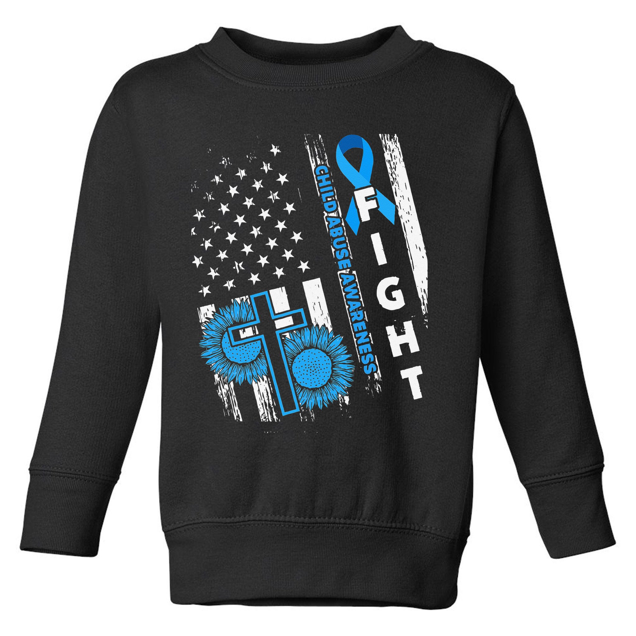 Child Abuse Survivor Child Abuse Prevention Month Rainbow Toddler Sweatshirt
