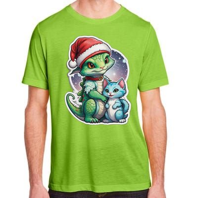 Cute Alien Santa Claus Cat Adult ChromaSoft Performance T-Shirt