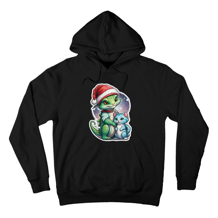 Cute Alien Santa Claus Cat Hoodie