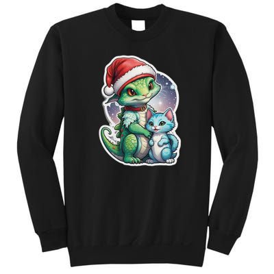 Cute Alien Santa Claus Cat Sweatshirt