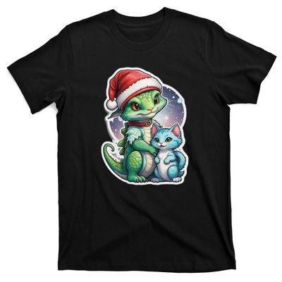 Cute Alien Santa Claus Cat T-Shirt