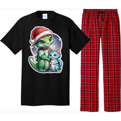 Cute Alien Santa Claus Cat Pajama Set