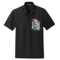 Cute Alien Santa Claus Cat Dry Zone Grid Polo