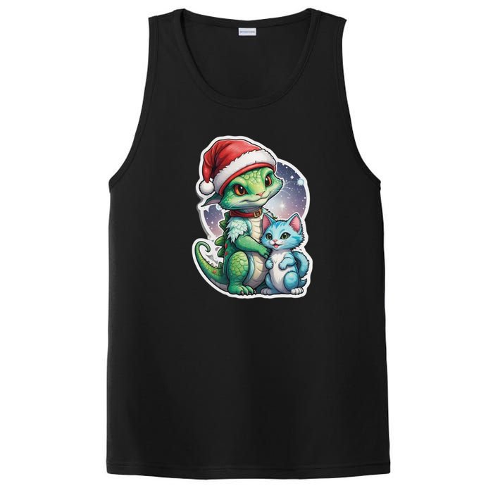 Cute Alien Santa Claus Cat PosiCharge Competitor Tank