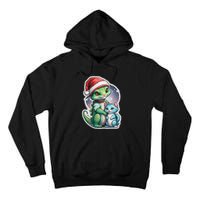 Cute Alien Santa Claus Cat Tall Hoodie