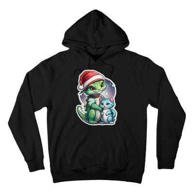 Cute Alien Santa Claus Cat Tall Hoodie