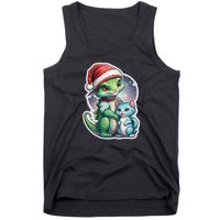 Cute Alien Santa Claus Cat Tank Top