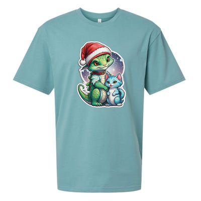 Cute Alien Santa Claus Cat Sueded Cloud Jersey T-Shirt