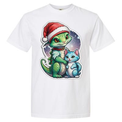 Cute Alien Santa Claus Cat Garment-Dyed Heavyweight T-Shirt