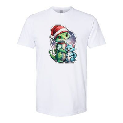 Cute Alien Santa Claus Cat Softstyle CVC T-Shirt