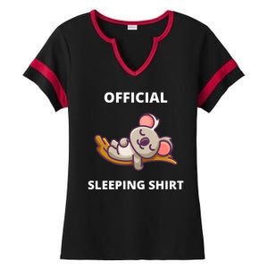 Cute Animal Sleeping Shirt Koala Bear Ladies Halftime Notch Neck Tee