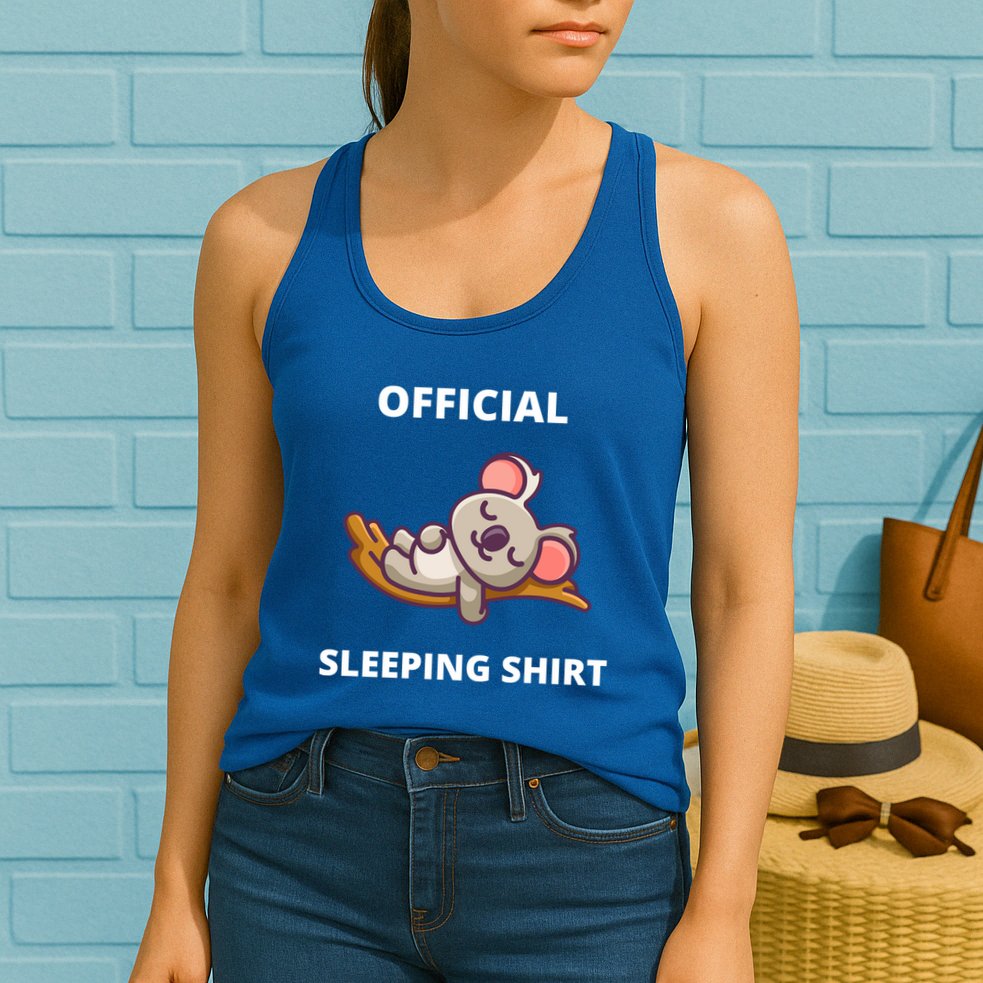 Cute Animal Sleeping Shirt Koala Bear Womens Tank Top