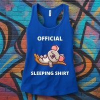Cute Animal Sleeping Shirt Koala Bear Womens Tank Top