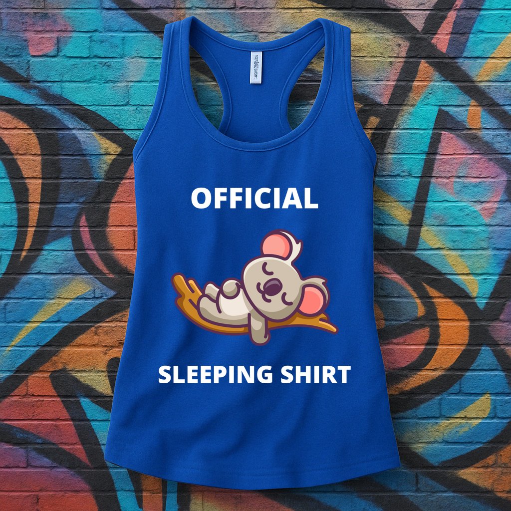 Cute Animal Sleeping Shirt Koala Bear Womens Tank Top